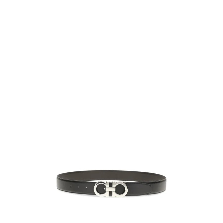 Ferragamo Black Calf Leather Bos Taurus Regular Belt