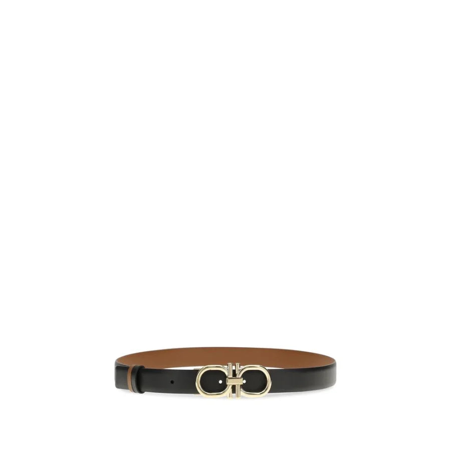 Ferragamo Black Calf Leather Bos Taurus Regular Belt