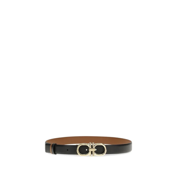 Ferragamo Black Calf Leather Bos Taurus Regular Belt