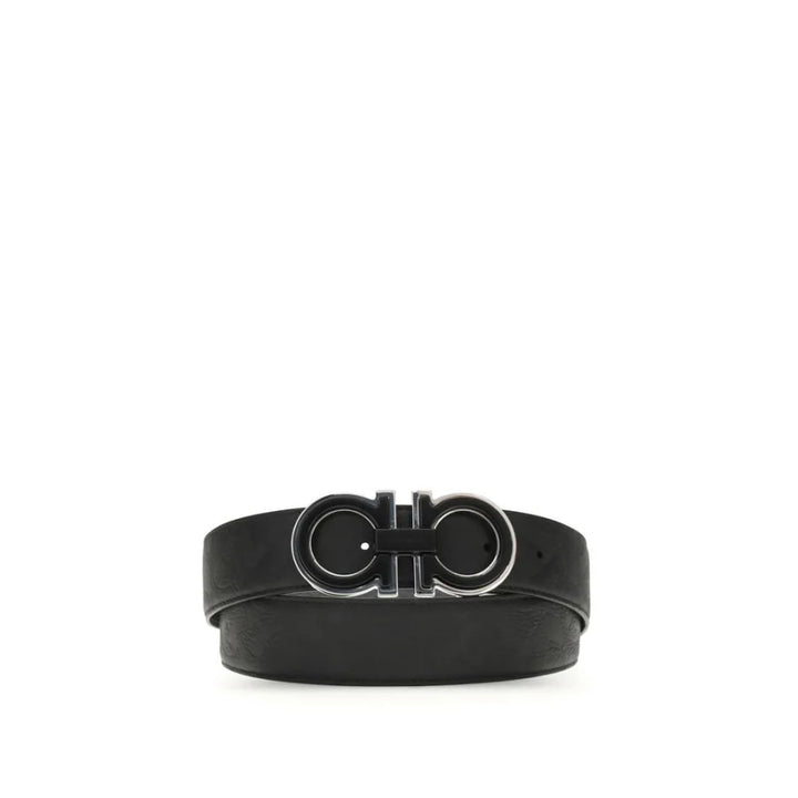 Ferragamo Black Calf Leather Bos Taurus Regular Belt
