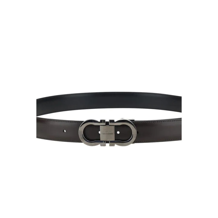 Ferragamo Black Calf Leather Bos Taurus Regular Belt