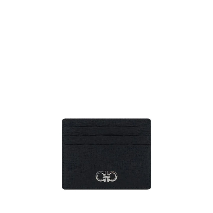 Ferragamo Black Calf Leather Bos Taurus Wallet