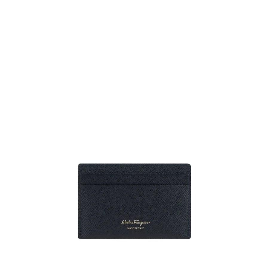 Ferragamo Black Calf Leather Bos Taurus Wallet