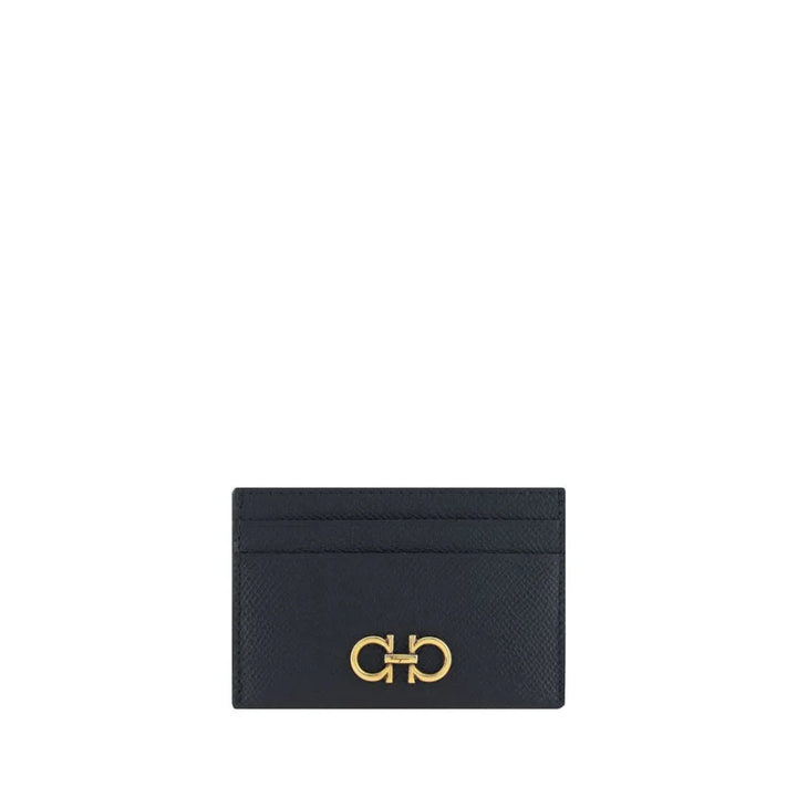 Ferragamo Black Calf Leather Bos Taurus Wallet