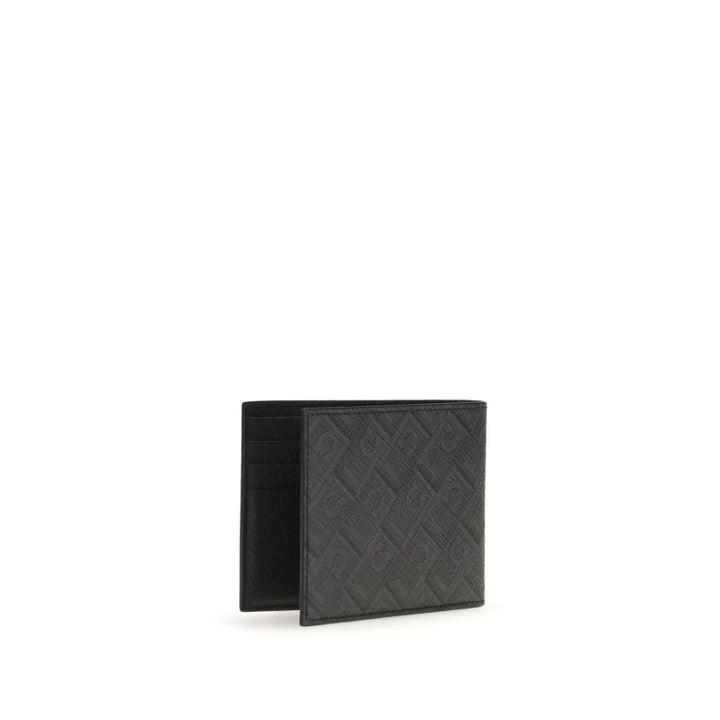 Ferragamo Black Calf Leather Bos Taurus Wallet