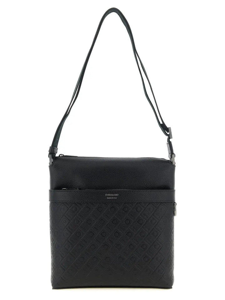 Ferragamo Black Calfskin Crossbody Bag