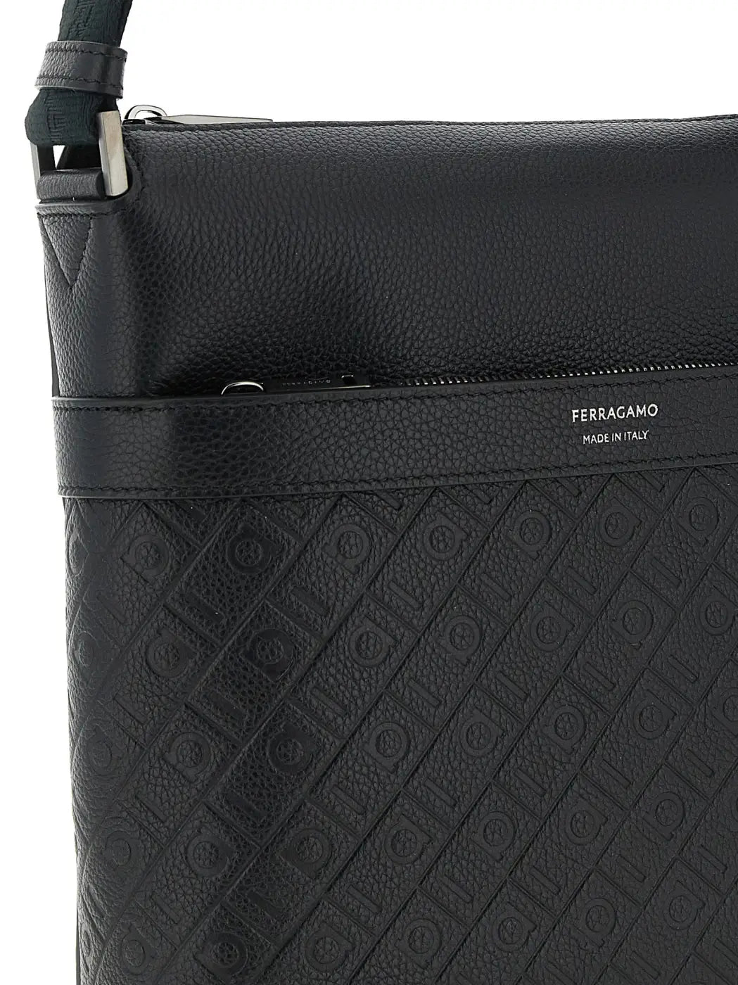 Ferragamo Black Calfskin Crossbody Bag