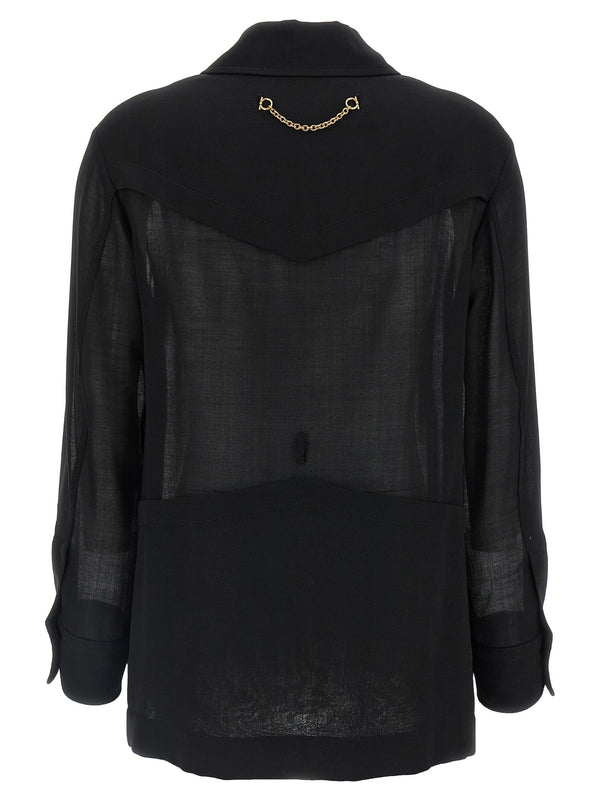 Ferragamo - Women’s Black Virgin Wool Blouse