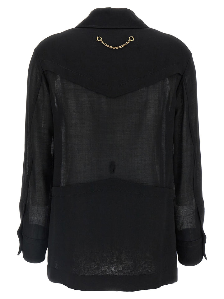 Ferragamo - Women’s Black Virgin Wool Blouse