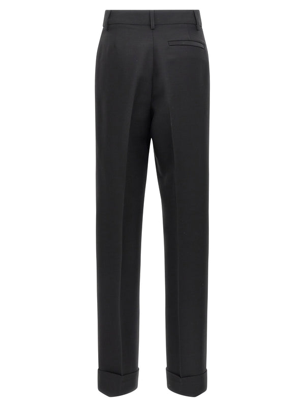 Ferragamo Black Viscose Dress Pants