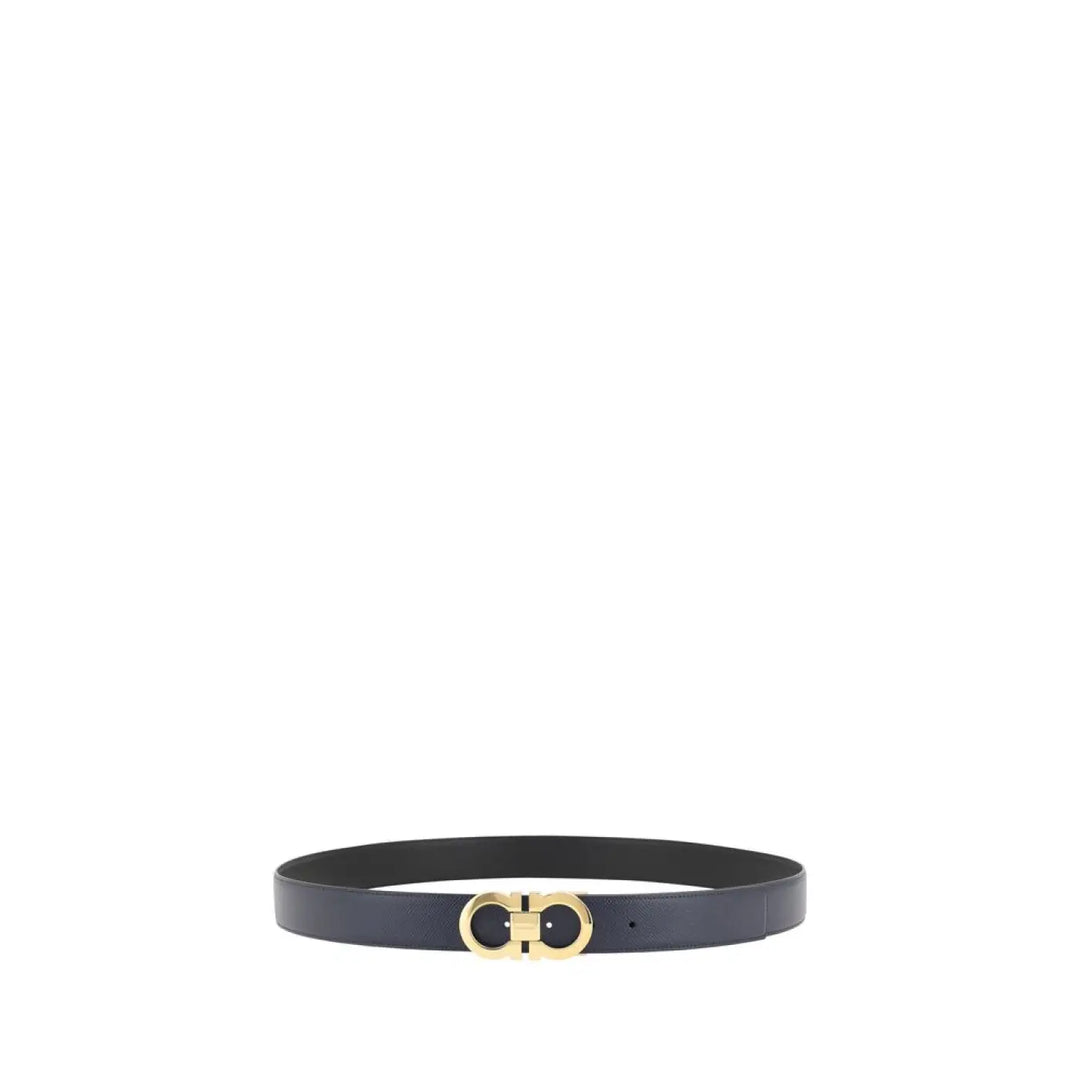 Ferragamo Blue Calf Leather Bos Taurus Belt
