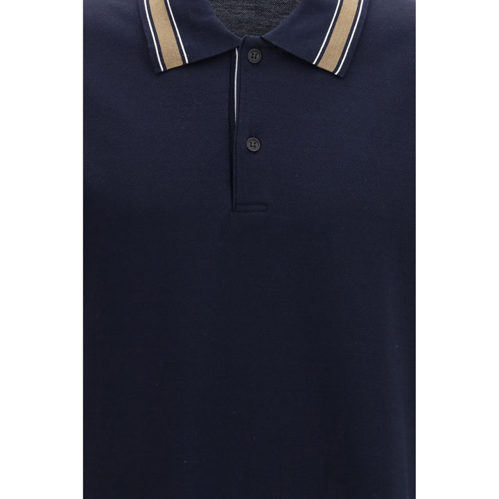 Ferragamo Blue Cotton Polo Shirt
