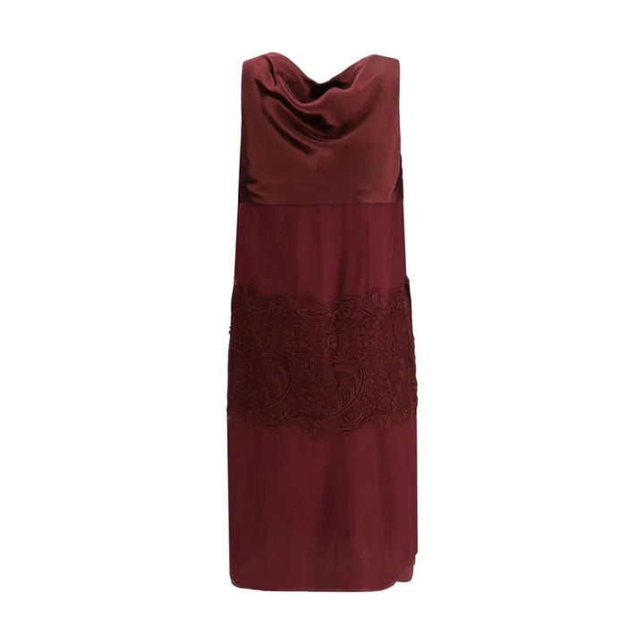 Ferragamo Bordeaux Silk Cocktail Dress