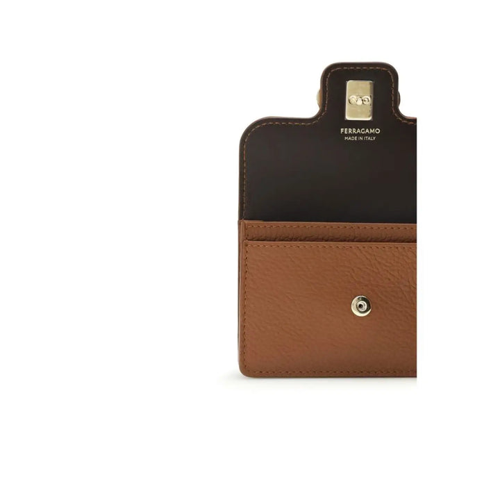 Ferragamo Brown Calf Leather Bos Taurus Wallet