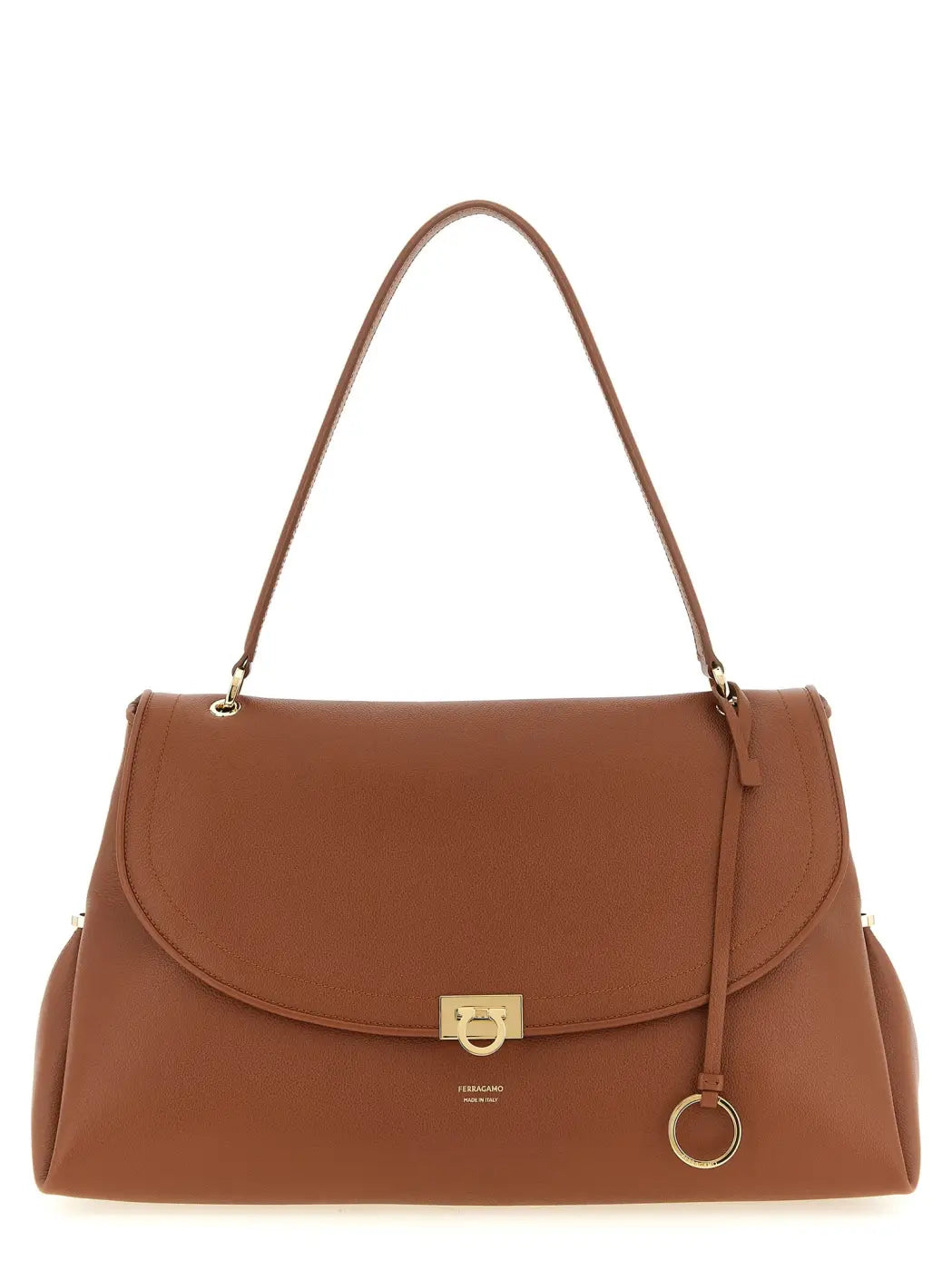 Ferragamo Brown Calfskin Shoulder Bag