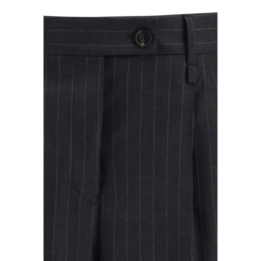 Ferragamo Gray Fleece Wool Casual Pants