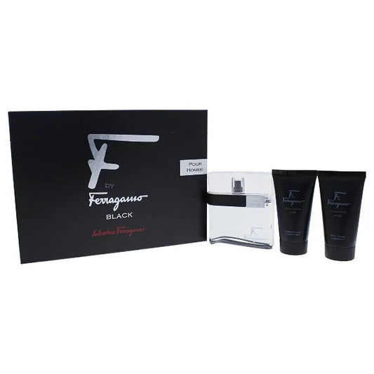 Ferragamo Pour Homme Black Gift Set for Men Eau De Toilette and Balm Men’s Sets Salvatore
