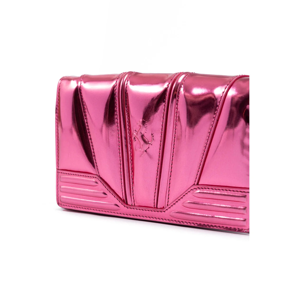 Ferrari Metal Pink Patent Leather Bag Italian Dream