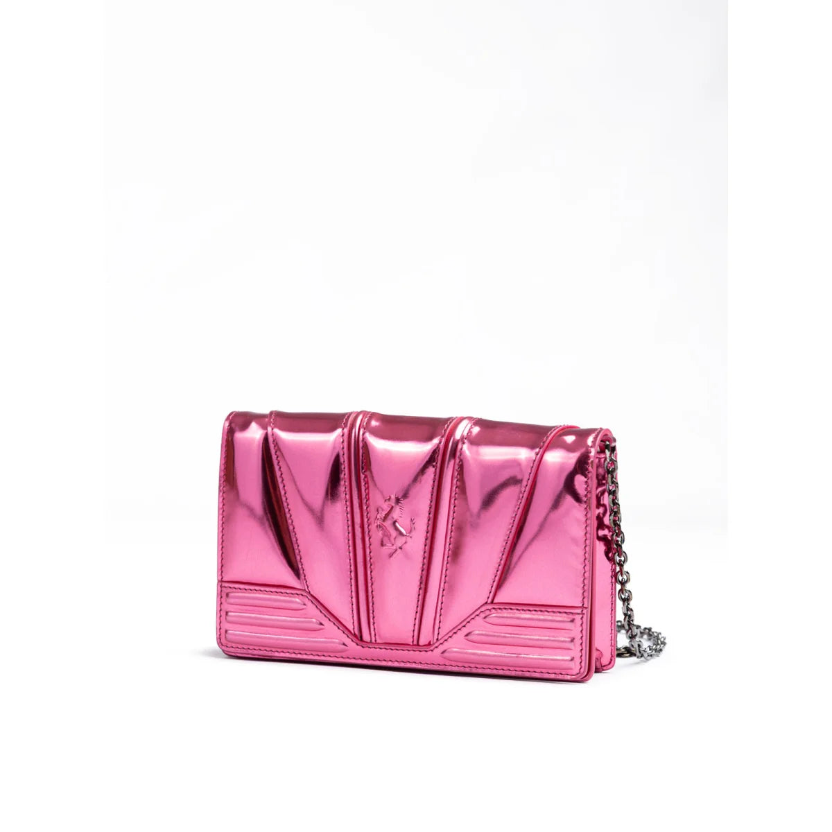 Ferrari Metal Pink Patent Leather Bag Italian Dream