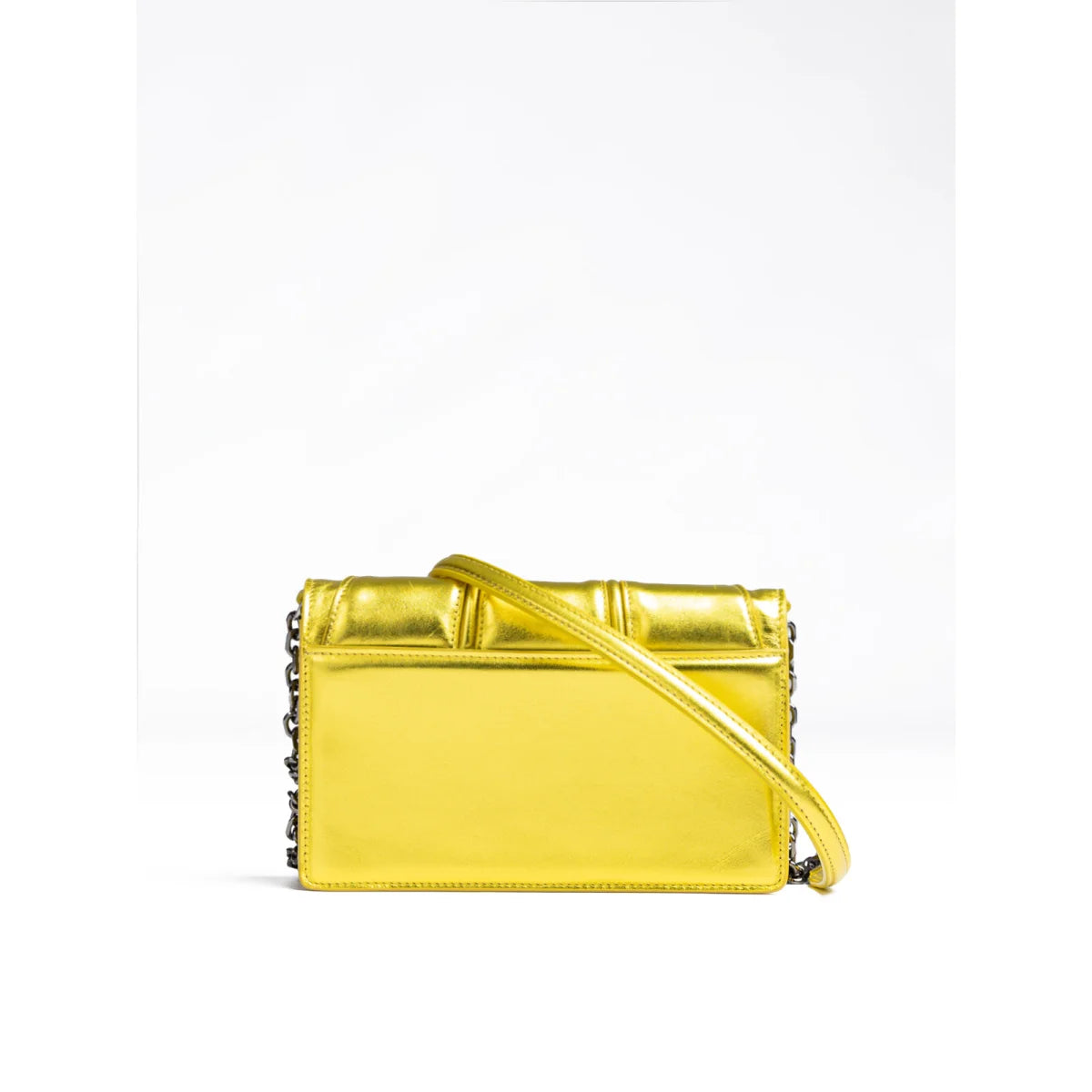 Ferrari Metal Yellow Patent Leather Bag with Italian Chain Strap