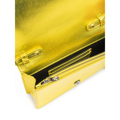 Ferrari Metal Yellow Patent Leather Bag with Italian Chain Strap