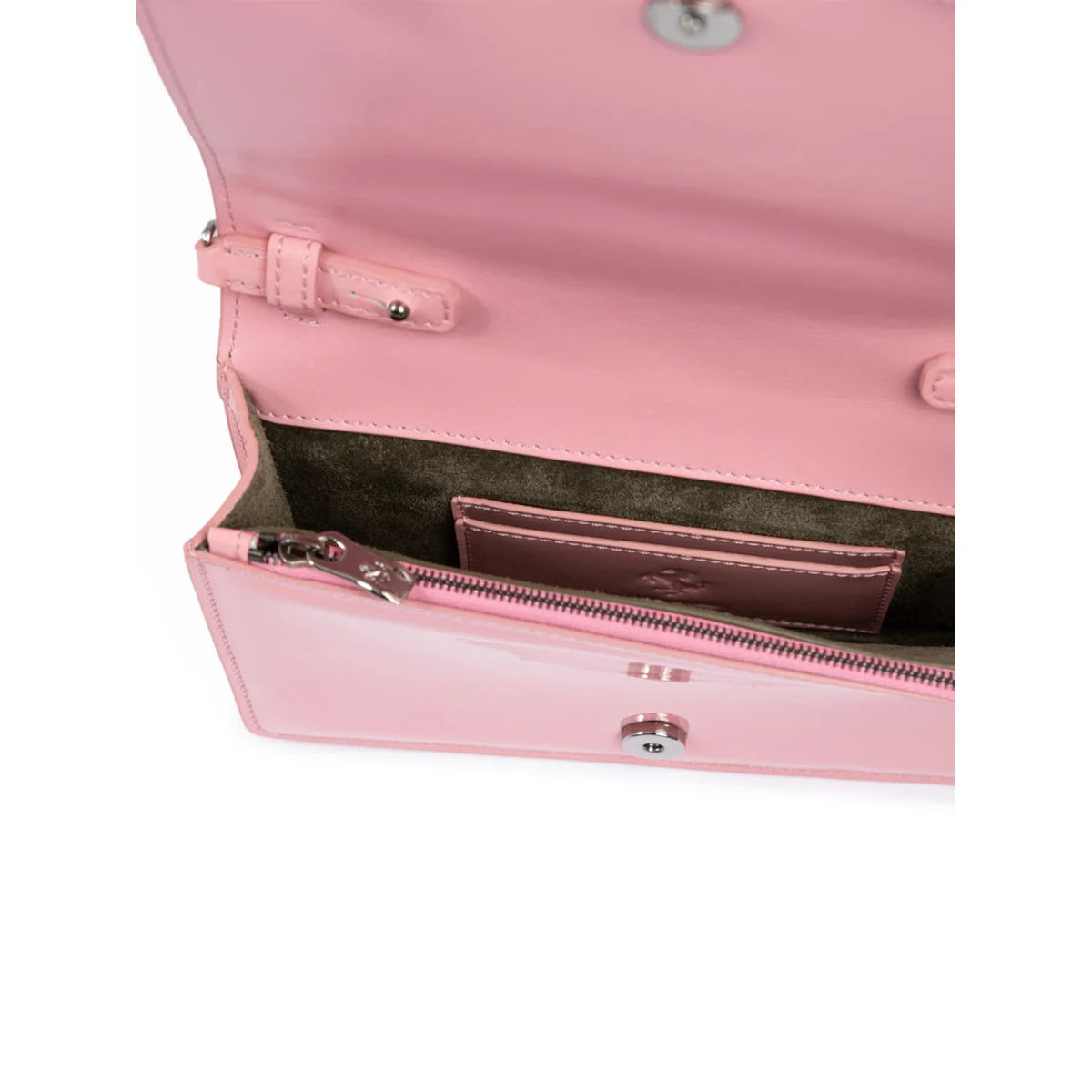Ferrari Pink GT Patent Leather Bag with Chain Made in Italy
