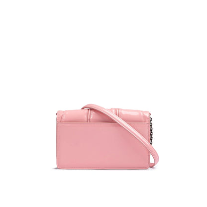 Ferrari Pink GT Patent Leather Bag with Chain Made in Italy