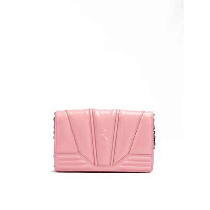 Ferrari Pink GT Patent Leather Bag with Chain Made in Italy