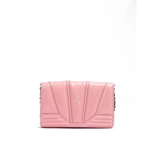 Ferrari Pink GT Patent Leather Bag with Chain Made in Italy