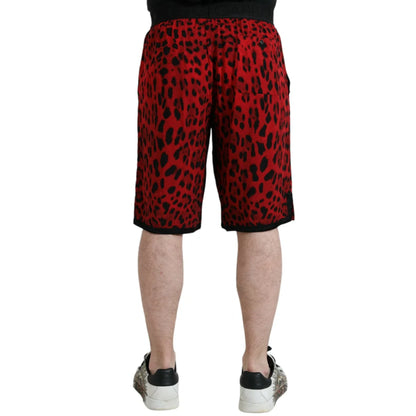 Fierce Red Leopard Print Bermuda Shorts Dolce Gabbana &