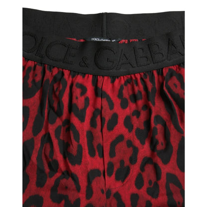 Fierce Red Leopard Print Bermuda Shorts Dolce Gabbana &