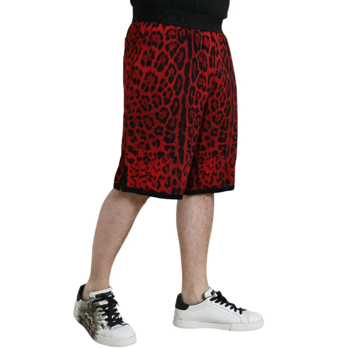 Fierce Red Leopard Print Bermuda Shorts Dolce Gabbana &