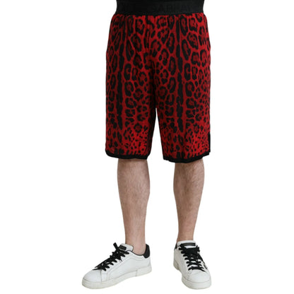 Fierce Red Leopard Print Bermuda Shorts Dolce Gabbana &