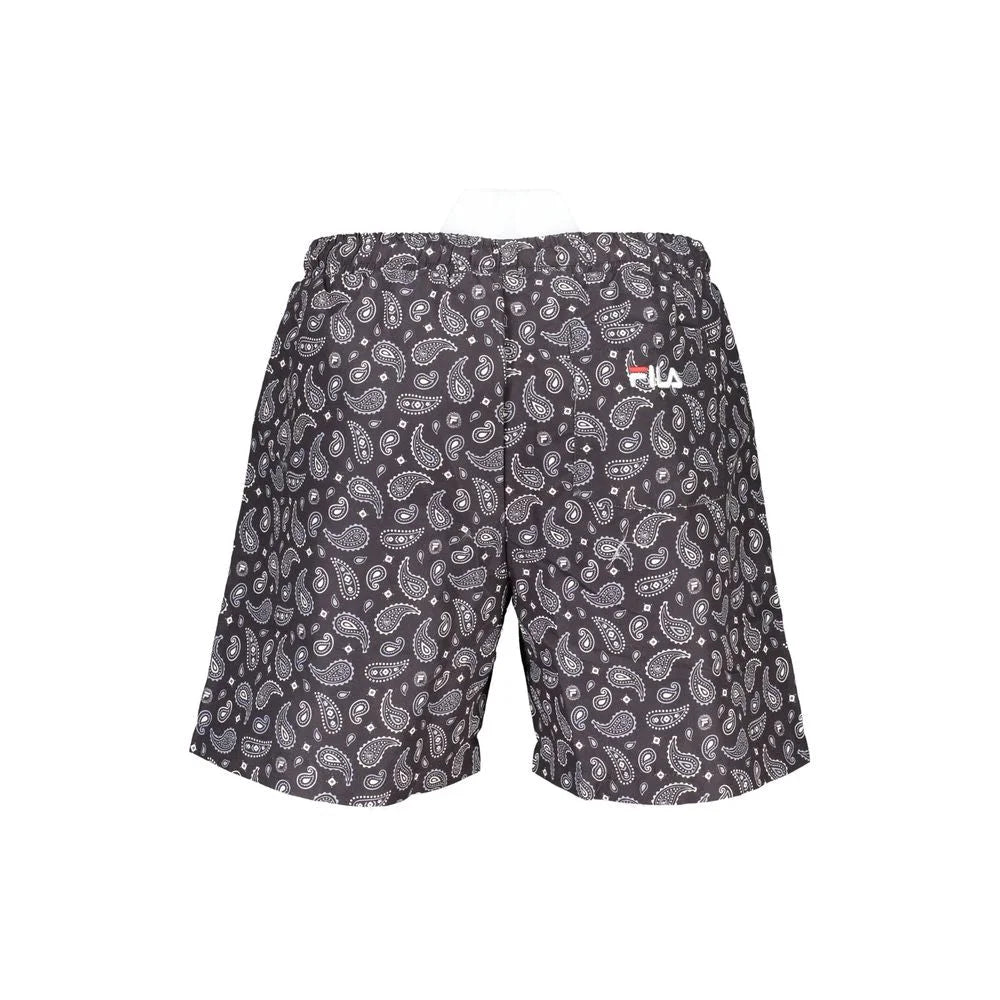 Fila Black Polyester Men’s Swim Boxer