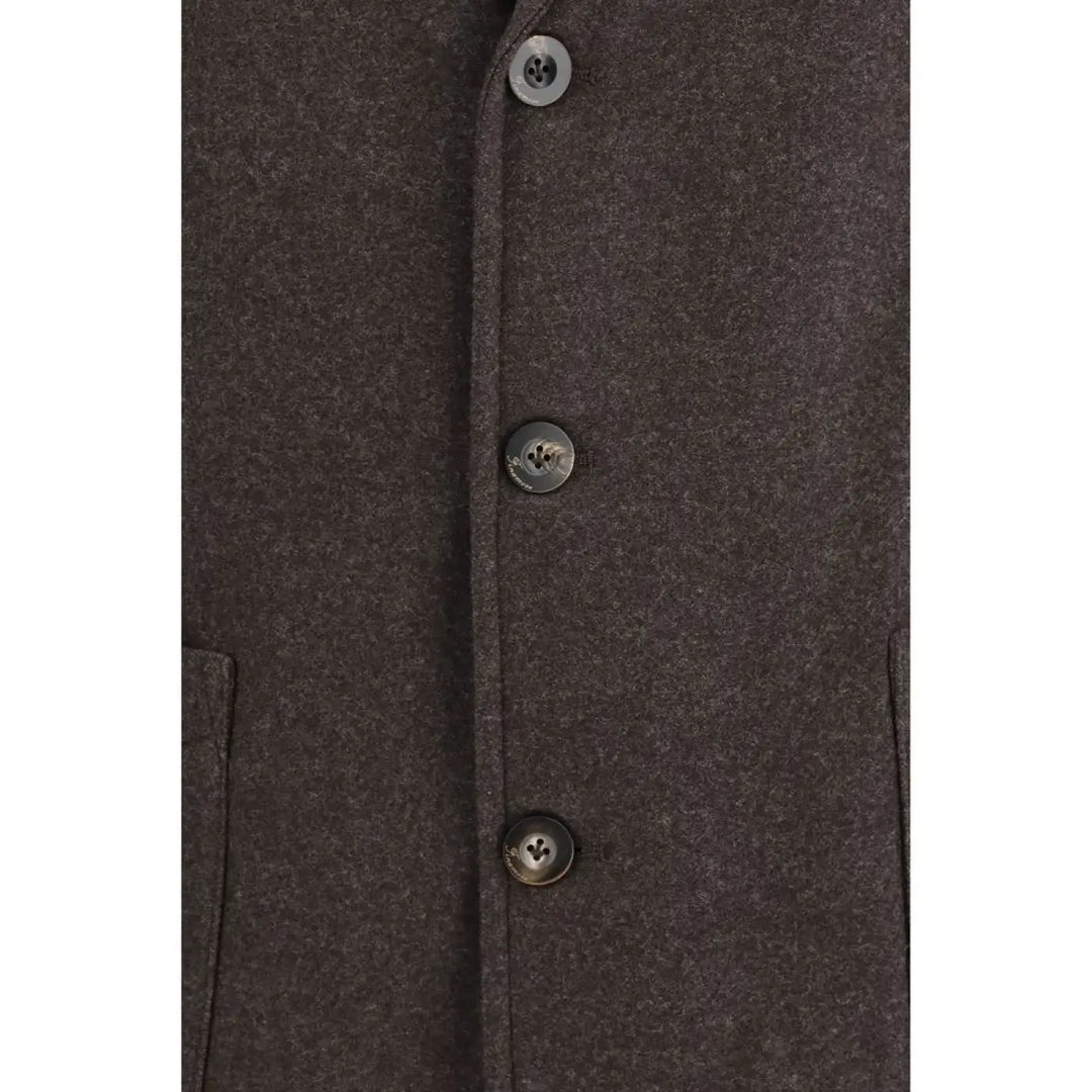 Finamore Brown Wool Oves Aries Full-length Jacket