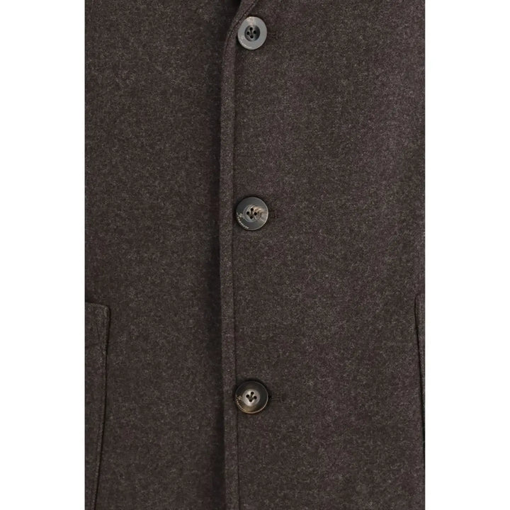 Finamore Brown Wool Oves Aries Full-length Jacket
