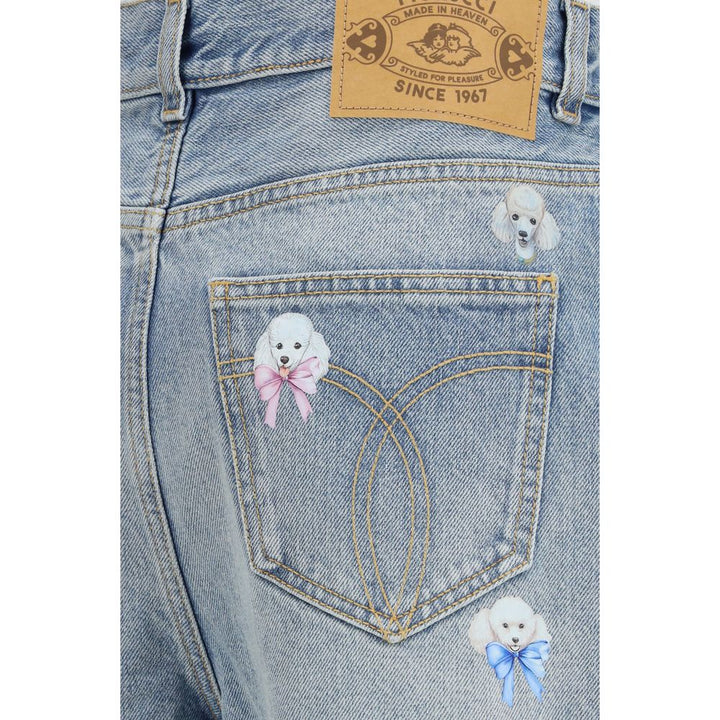 Fiorucci Blue Cotton Relaxed Fit Jeans