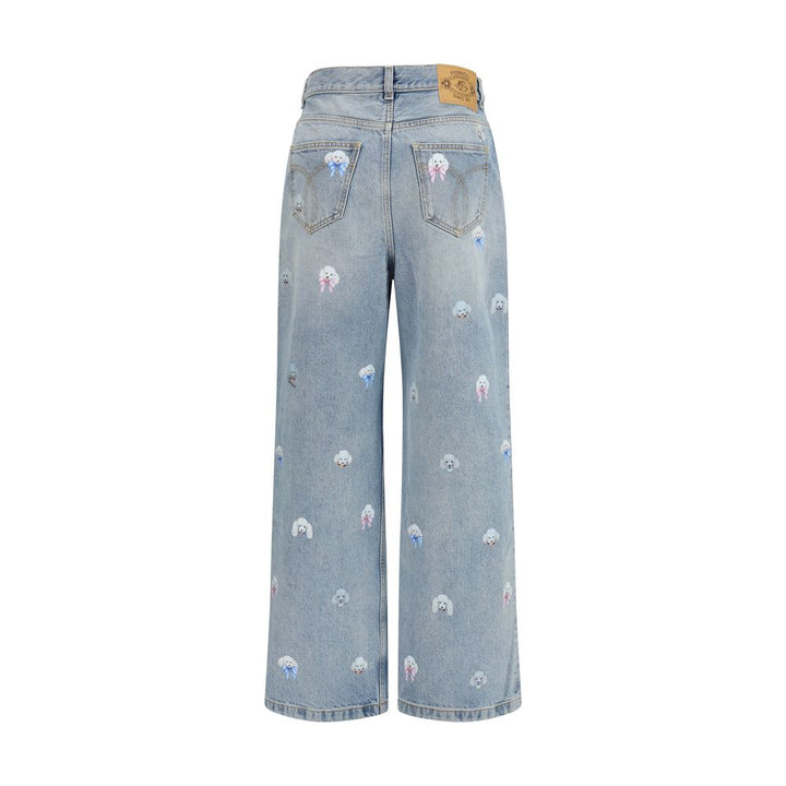 Fiorucci Blue Cotton Relaxed Fit Jeans