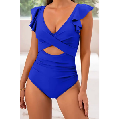 Flirty Flounce Sleeve Cutout Swimwear! Trendsi