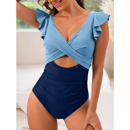 Flirty Flounce Sleeve Cutout Swimwear! Trendsi