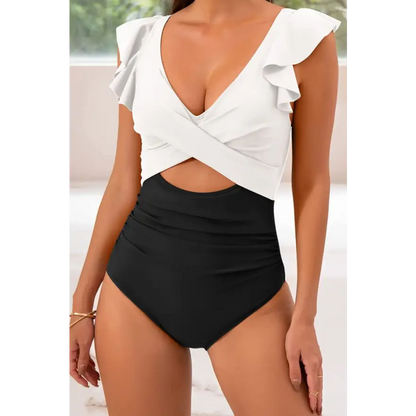 Flirty Flounce Sleeve Cutout Swimwear! Trendsi