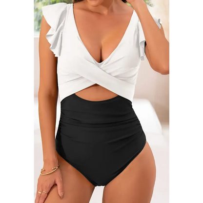 Flirty Flounce Sleeve Cutout Swimwear! Trendsi