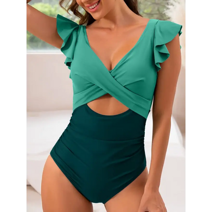 Flirty Flounce Sleeve Cutout Swimwear! Trendsi