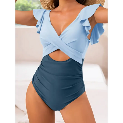 Flirty Flounce Sleeve Cutout Swimwear! Trendsi