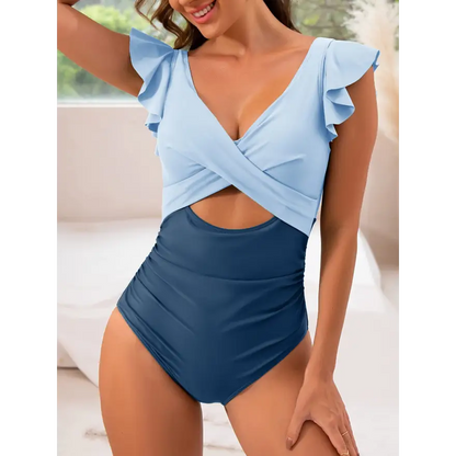 Flirty Flounce Sleeve Cutout Swimwear! Trendsi