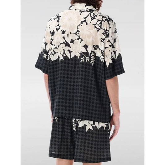 Floral Print Design Shirt with Camp Collar and Short Sleeves Amiri