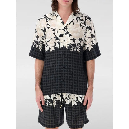 Floral Print Design Shirt with Camp Collar and Short Sleeves Amiri