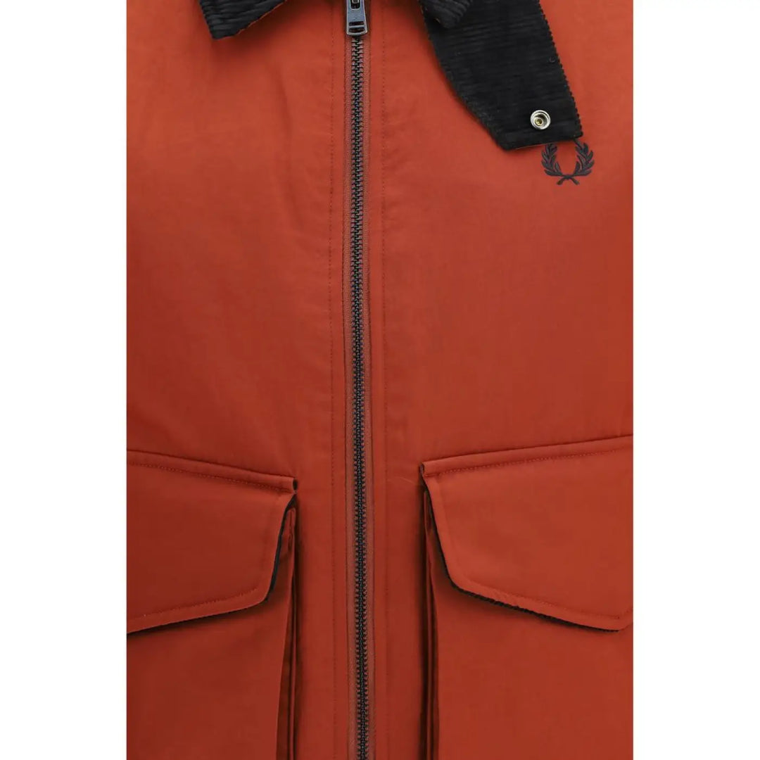 Fred Perry Red Recycled Polyamide Full-length Jacket