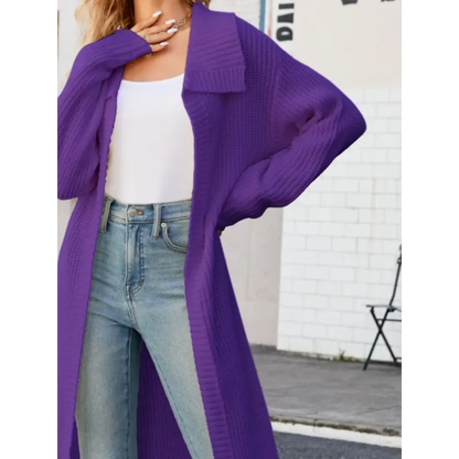 Cozy Up in Style with the Full Size Collared Open Duster Cardigan Clothing Tops Trendsi