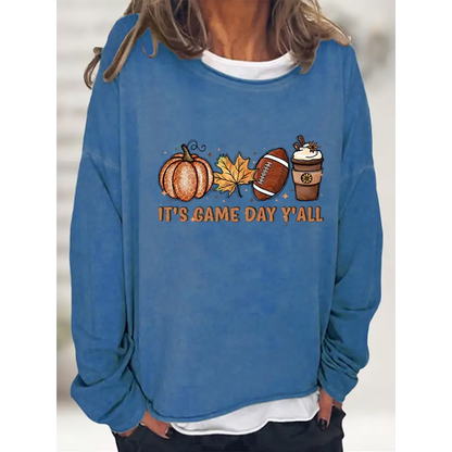 Elevate Game Day with Our IT’S GAME DAY Y’ALL Graphic Sweatshirt Clothing Tops Trendsi